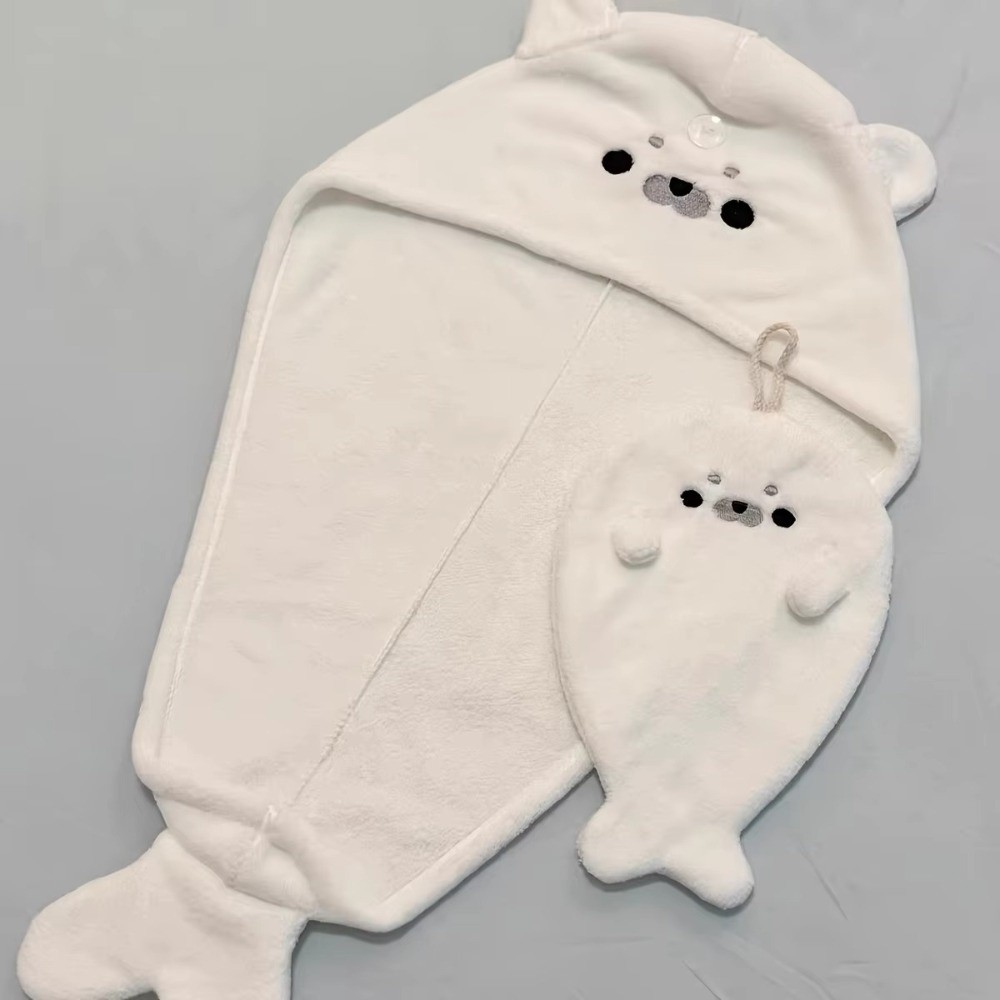 Cartoon Baby Seal Dry Hair Cap - Baby Clothing Wash recension och pris